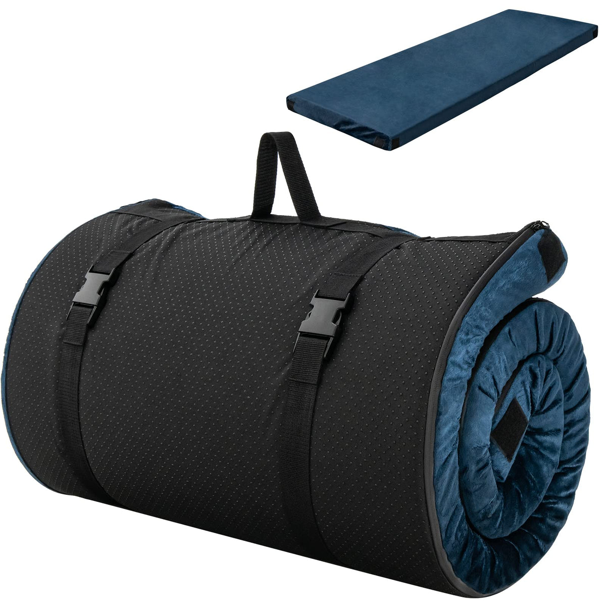 Memory Foam Camping Mattress, Foldable Floor Guest Bed for Sleepover