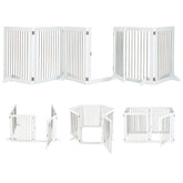 Freestanding 6-Panel Foldable Walk-Through Dog Gate Playpen