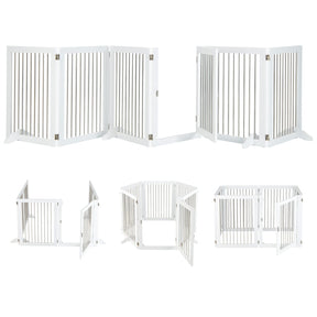 Freestanding 6-Panel Foldable Walk-Through Dog Gate Playpen