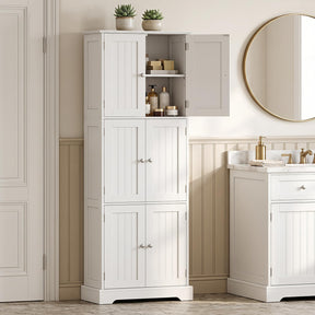 Tall Bathroom Storage Cabinet with 6 Doors, 60 x 30 x 160 CM