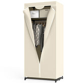 Fabric Wardrobe Portable Single Clothes Closet w/Hanging Rail