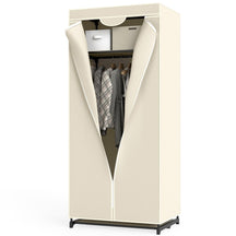 Fabric Wardrobe Portable Single Clothes Closet w/Hanging Rail