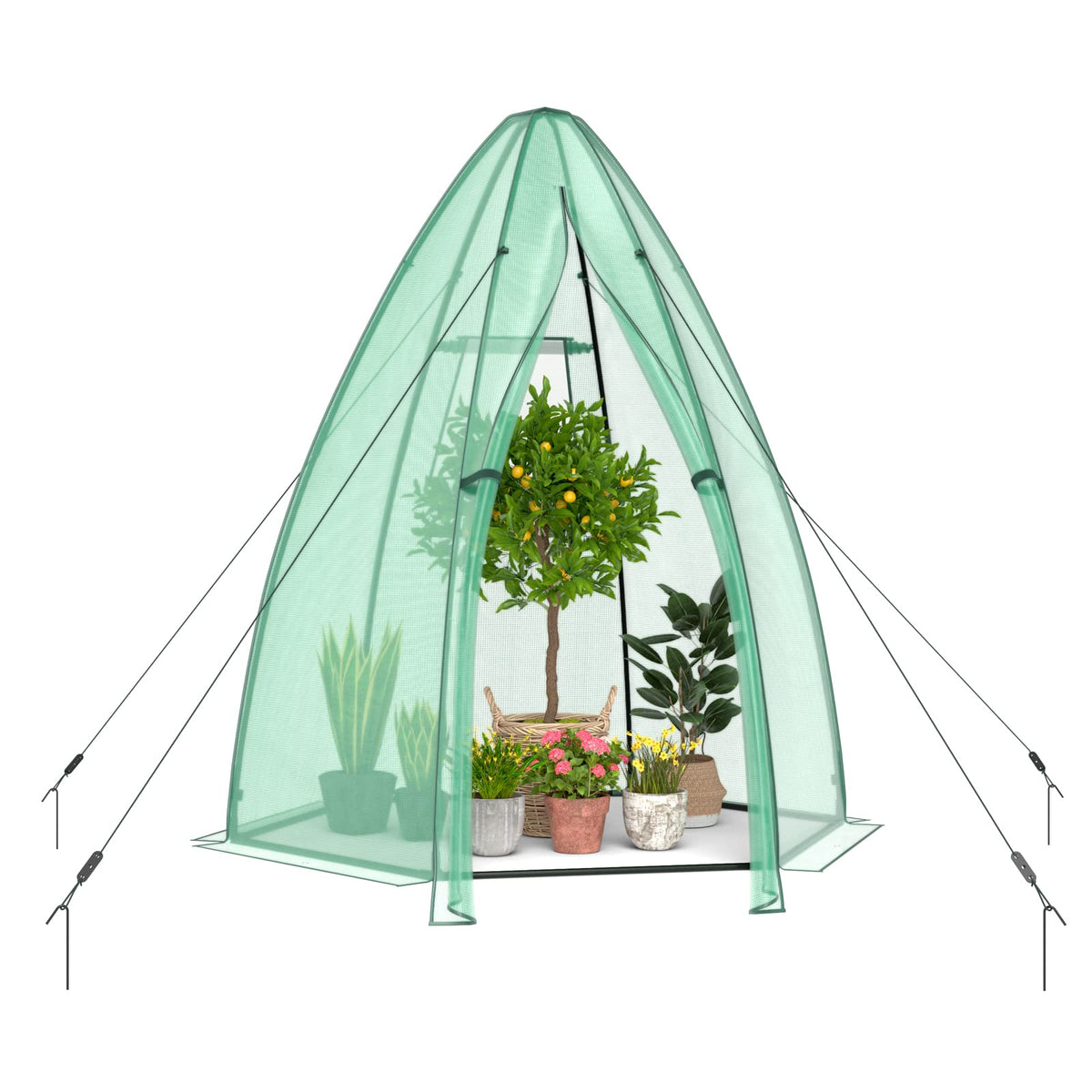 Mini Greenhouse for Indoor & Outdoor, Portable Walk-in Greenhouse w/ Waterproof PE Cover