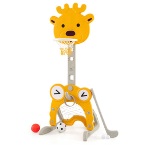 HONEY JOY Toddler Basketball Hoop, 4-in-1 Kids Indoor