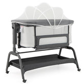 4 in 1 Rocking Baby Bassinet, Newborn Infant Bedside Sleeper w/6 Adjustable Heights