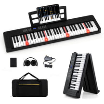 61-Key Foldable Piano Keyboard, Full-size Electronic Keyboard w/ MIDI & Split Function, Headphone & Sustain Pedal