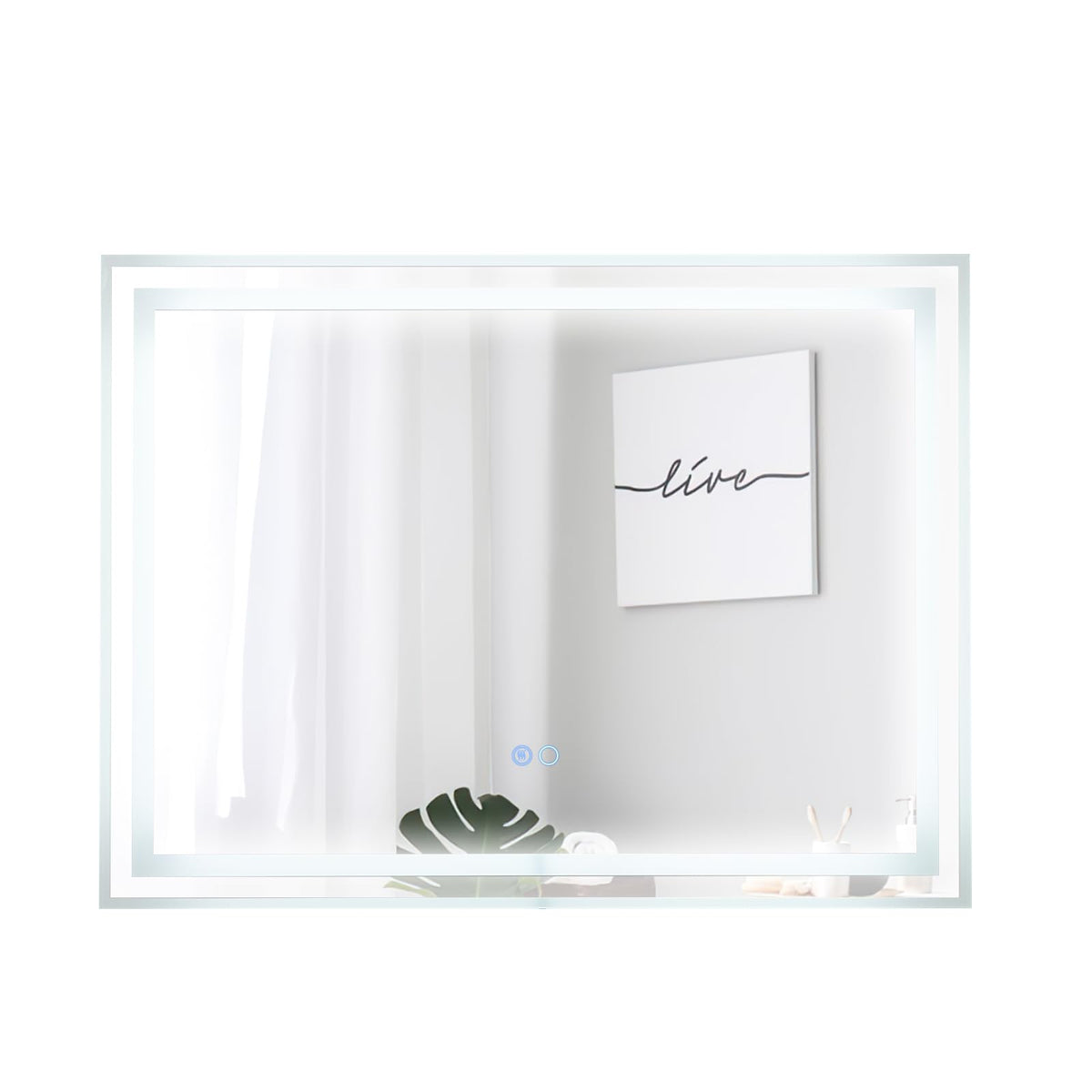 80 x 60 CM Rectangular LED Bathroom Mirror Wall-Mounted Mirror with 3-Color Dimmable Lights