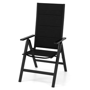 Patio Folding Chair Set with Soft Padded Seat for Porch Pool Backyard Camping