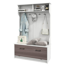 160 cm Hall Tree with Coat Rack and Storage Bench, Versatile Coat Rack with Entryway Bench