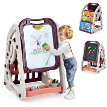 Kids 3 in 1 Kids Art Easel, Double Sided Magnetic Whiteboard & Chalkboard