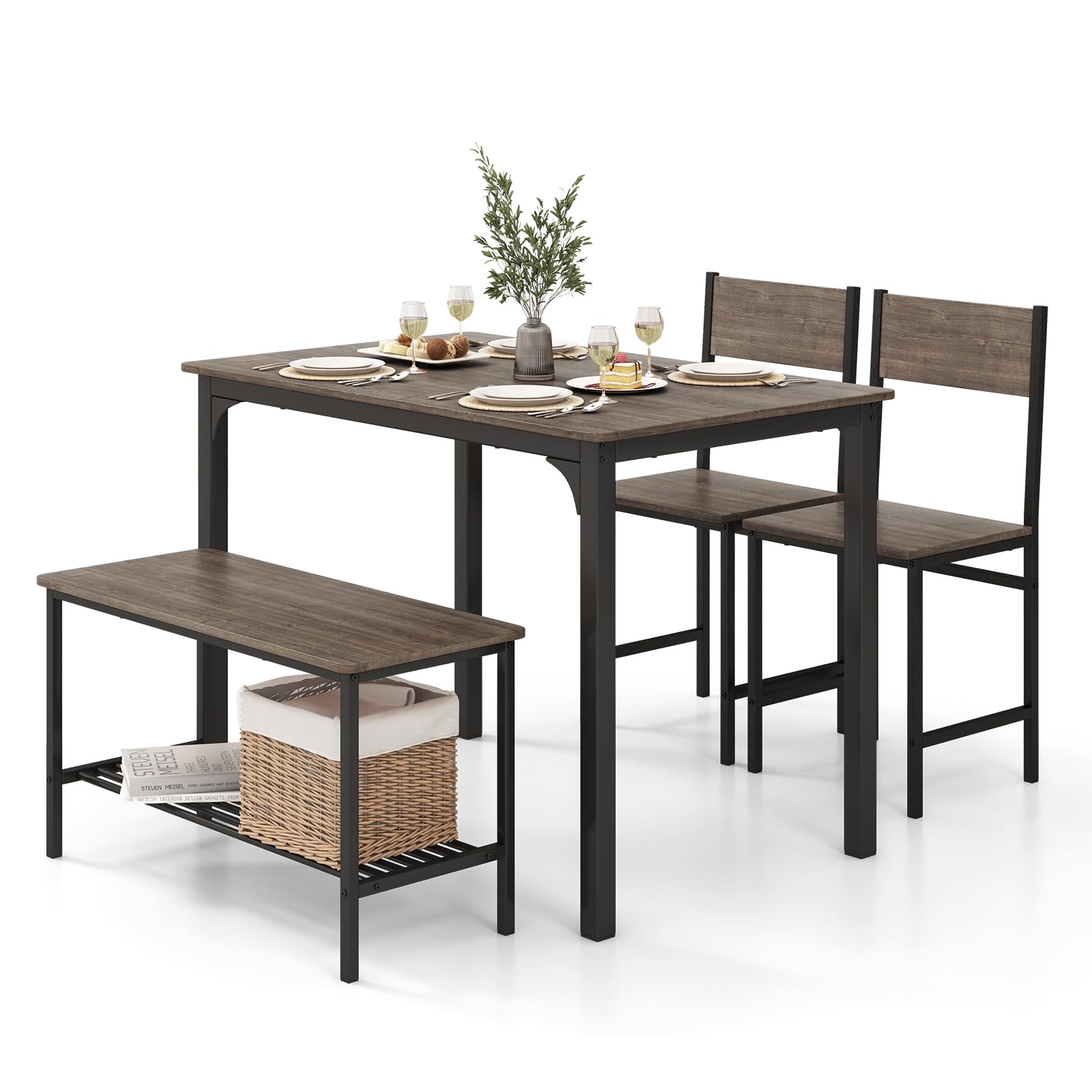 Giantex 4-Piece Dining Table & Chair Set