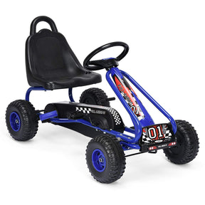 HONEY JOY Pedal Go Kart for Kids, 4 Wheel Pedal Powered Ride On