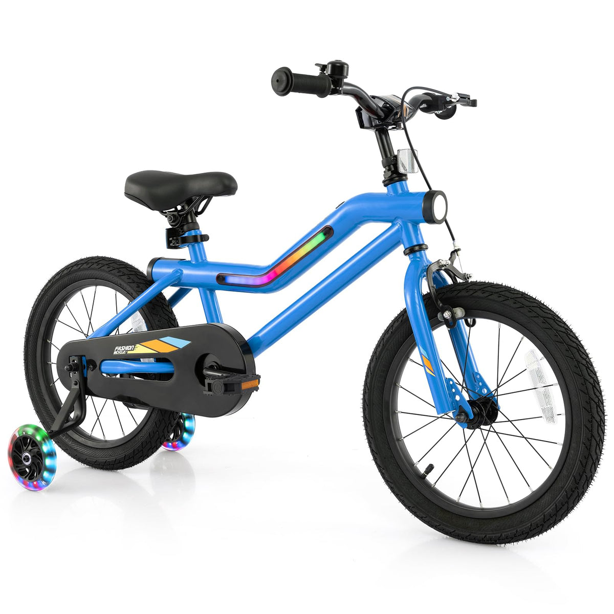 16” LED Lighted Kids Bike, Carbon Steel Children Bicycle, 95% Pre-Assembled