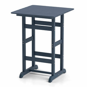 76cm x 76cm Square Bar Table, Patio HDPE Bar Height Dining Table w/Slatted Tabletop