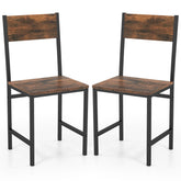 Dining Chairs Set of 2/4, Rustic Wood & Metal Frame