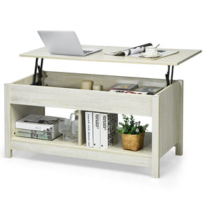 Giantex Lift Up Top Coffee Table, Wood Living Room Table w/ Hidden Storage Shelf & Open Compartment