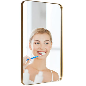 Giantex 80cm x 50cm Bathroom Wall Mirror, Rectangular Wall Hanging Mirror (Gold)