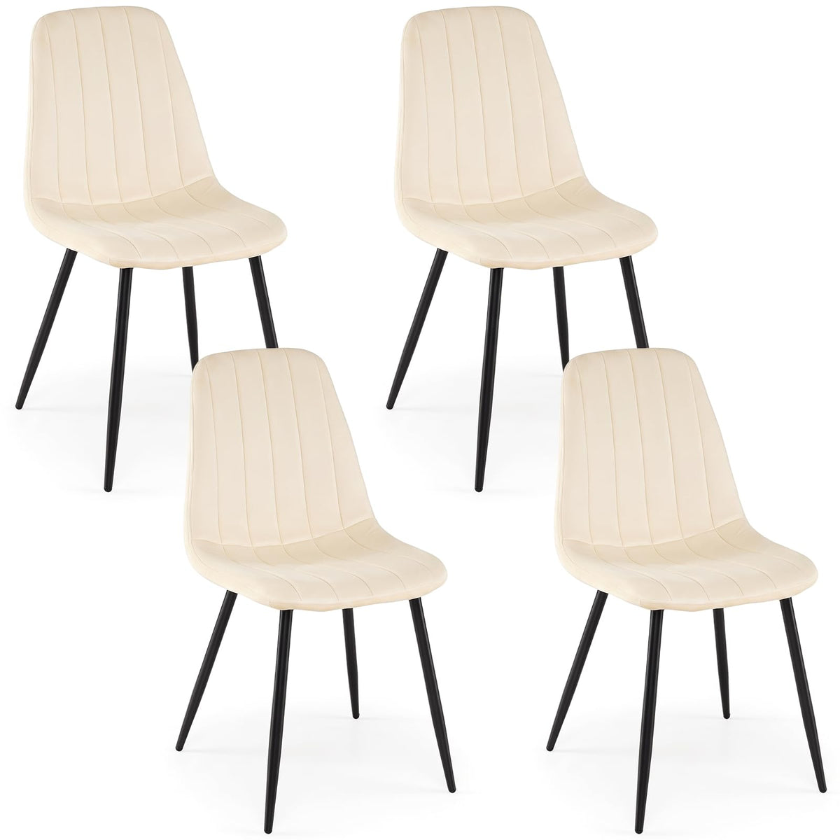 Dining Chairs Set of 4 with Sturdy Metal Legs
