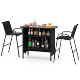 3 Piece Outdoor Bar Set, Patio Bar Height Table & Chairs