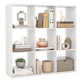 9-Cube Bookshelf, Modern Cubby Bookcase with Back