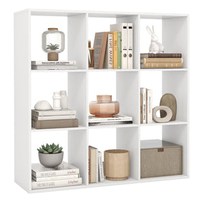 9-Cube Bookshelf, Modern Cubby Bookcase with Back
