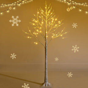 1.2/1.5/1.8 M Artificial Twig Birch Tree with 48/72/96 Warm White LED Lights for Christmas