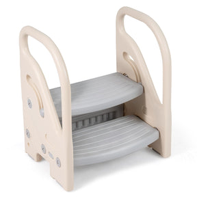 Toddler Step Stool, Adjustable 2/3-Step Helper Ladder Stool with Safety Handles & Non-slip Pads