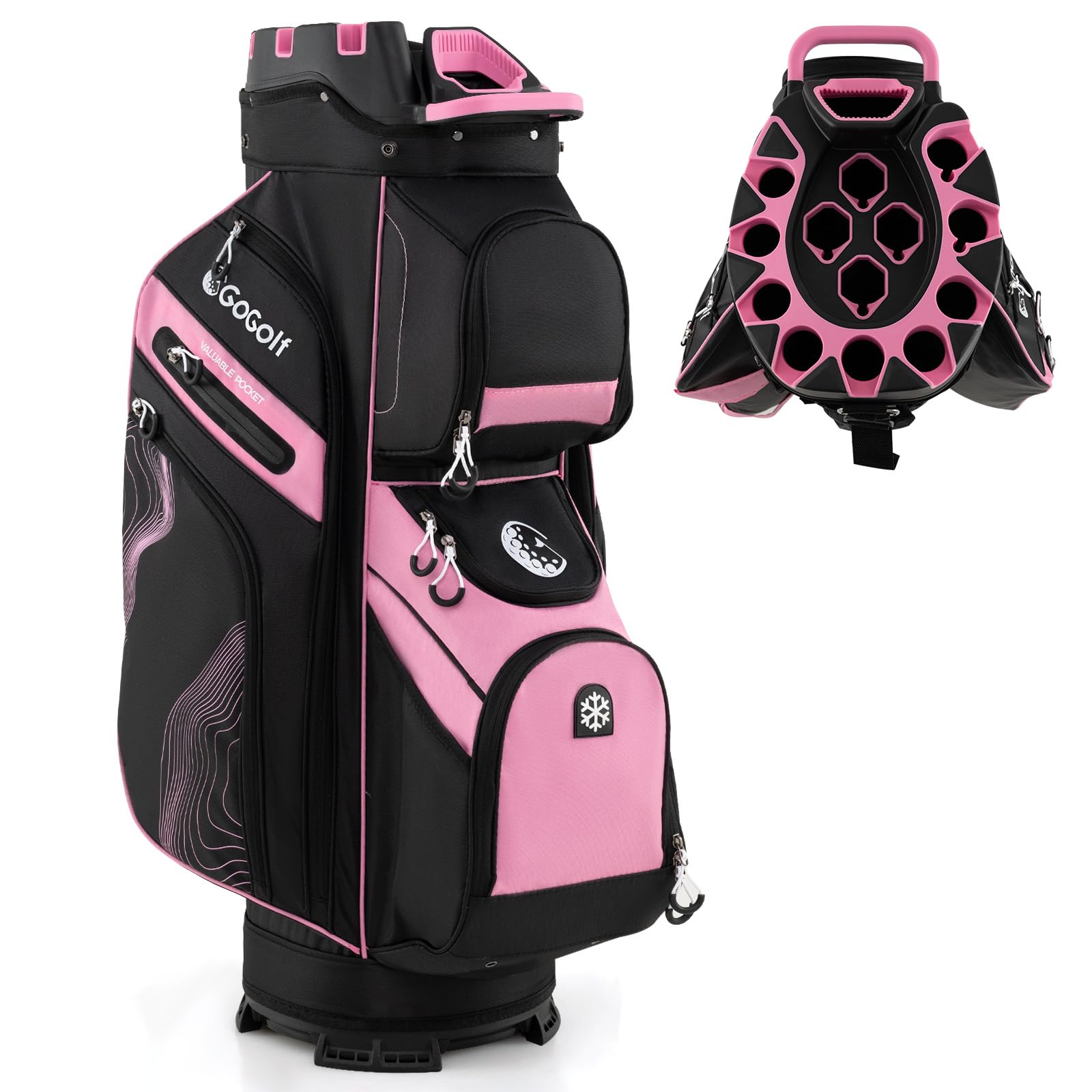 Hikidspace Golf Cart Bag, Molded Lock Top Golf Bag w/14-Way Full Lengt