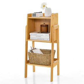 Giantex Bamboo Bookshelf, Modern Bookcase w/Legs