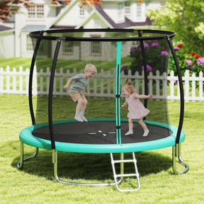 12FT 10FT 8FT Outdoor Trampoline, Heavy-Duty Recreational Trampoline with Safety Enclosure Net