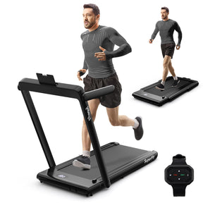 Electric Running Machine with LED Display & Workout APP for Home
