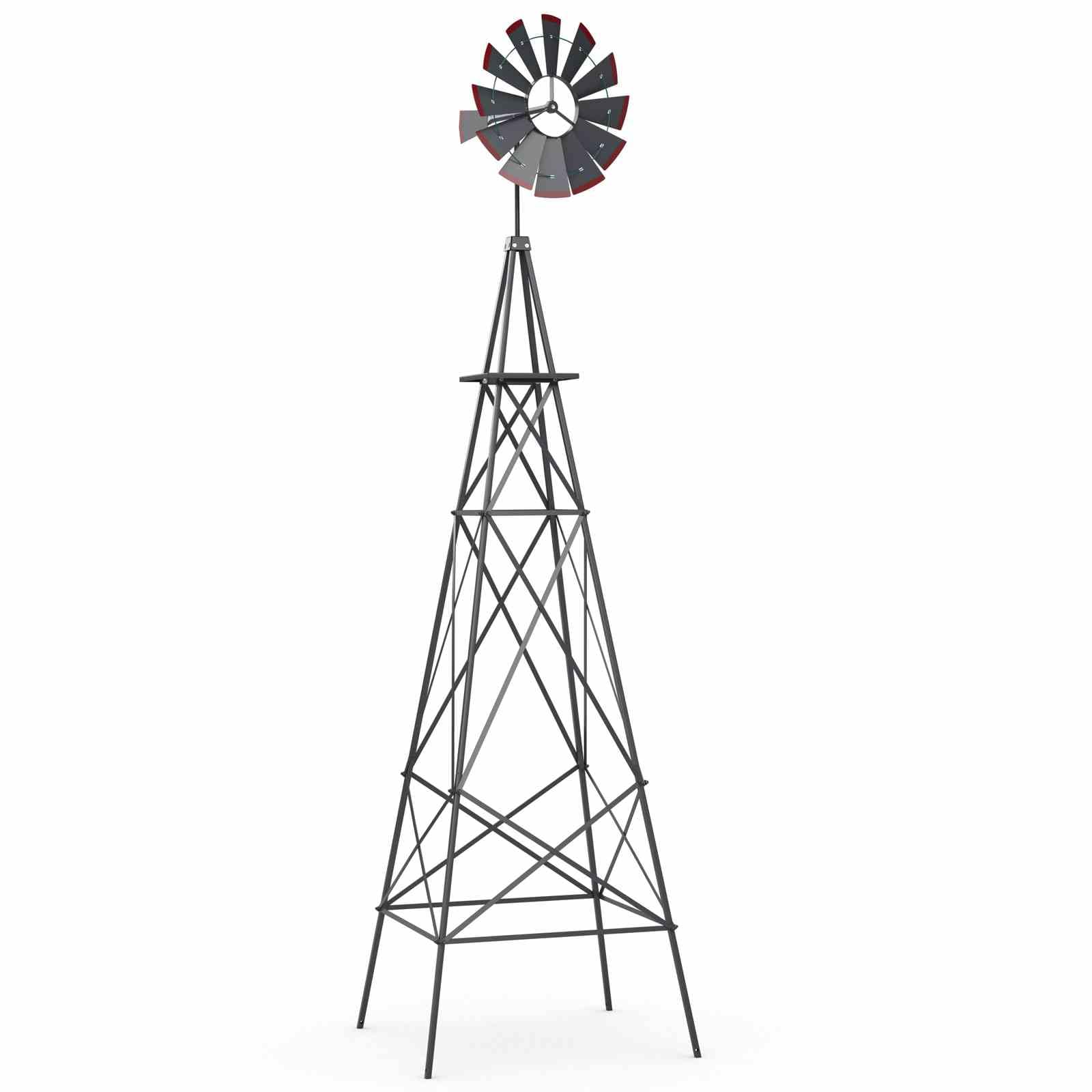 253cm Ornamental Windmill with 4 Support Legs for Backyard, Garden, Farm