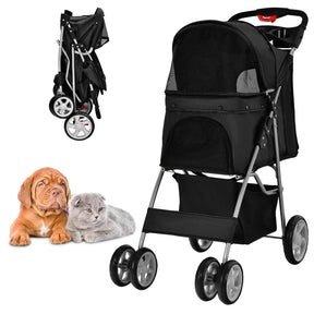 Giantex Folding Dog Stroller for Small Medium Dogs Cats Puppy