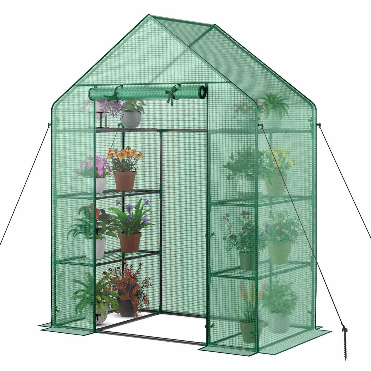 194cm Garden Greenhouse 3-Tier Waterproof Anti-UV Tarpaulin for Flower