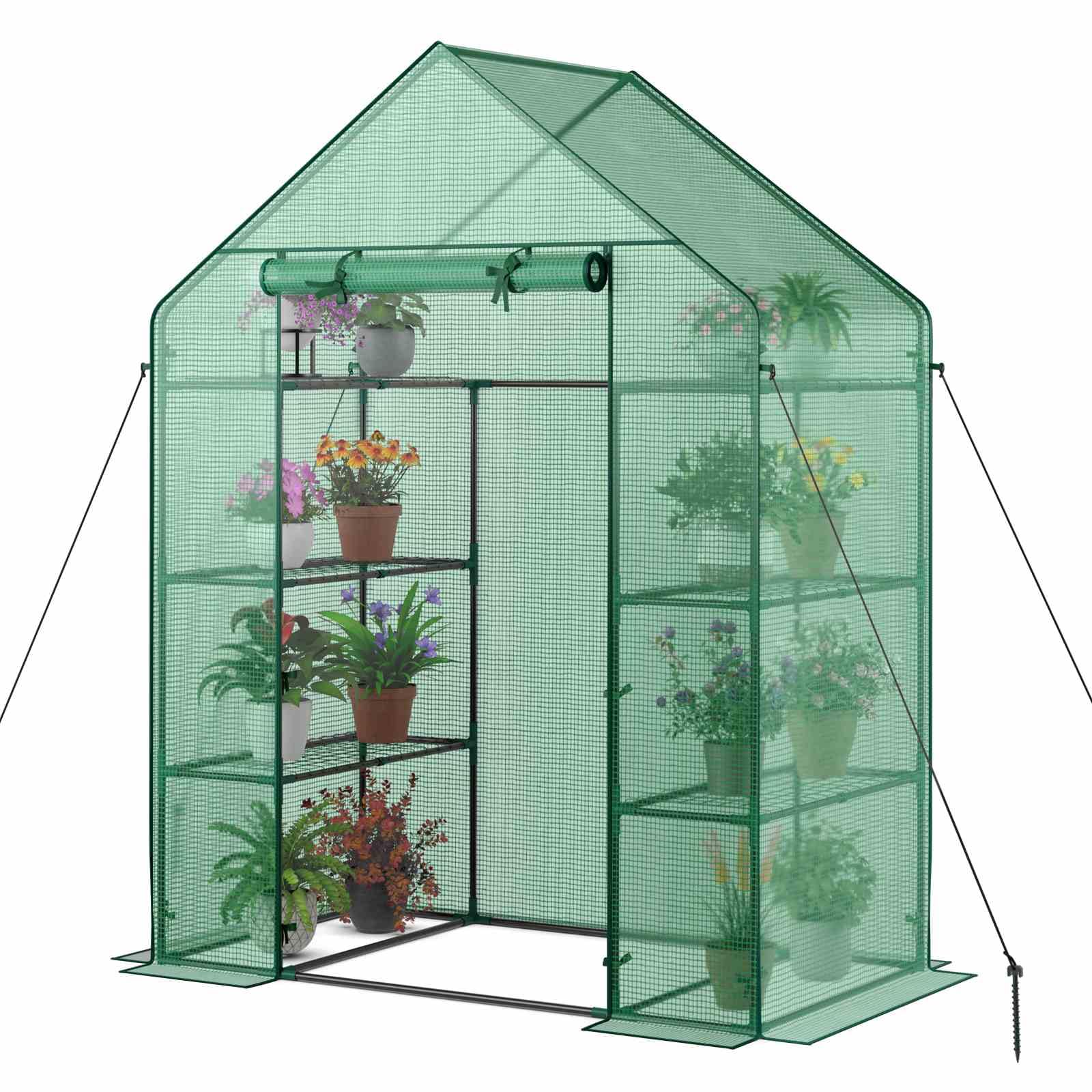 194cm Garden Greenhouse 3-Tier Waterproof Anti-UV Tarpaulin for Flower
