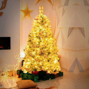 1.4M Hinged Flocked Christmas Tree with Pine Needles