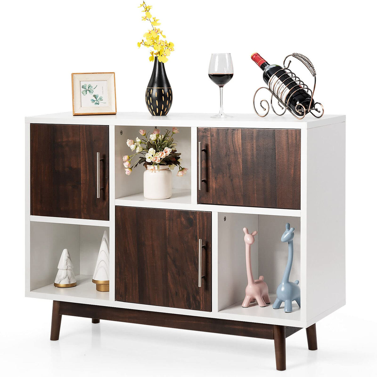 Giantex Buffet Cabinet, Modern Sideboard with 3 Doors, TV Console Center, Buffet Table Cupboard