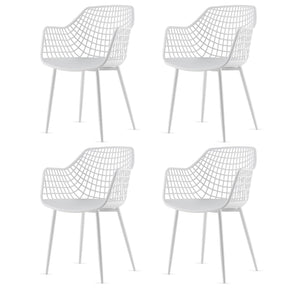 Giantex Modern Dining Chair Set of 4, Heavy Duty Chairs with Airy Hollow Backrest
