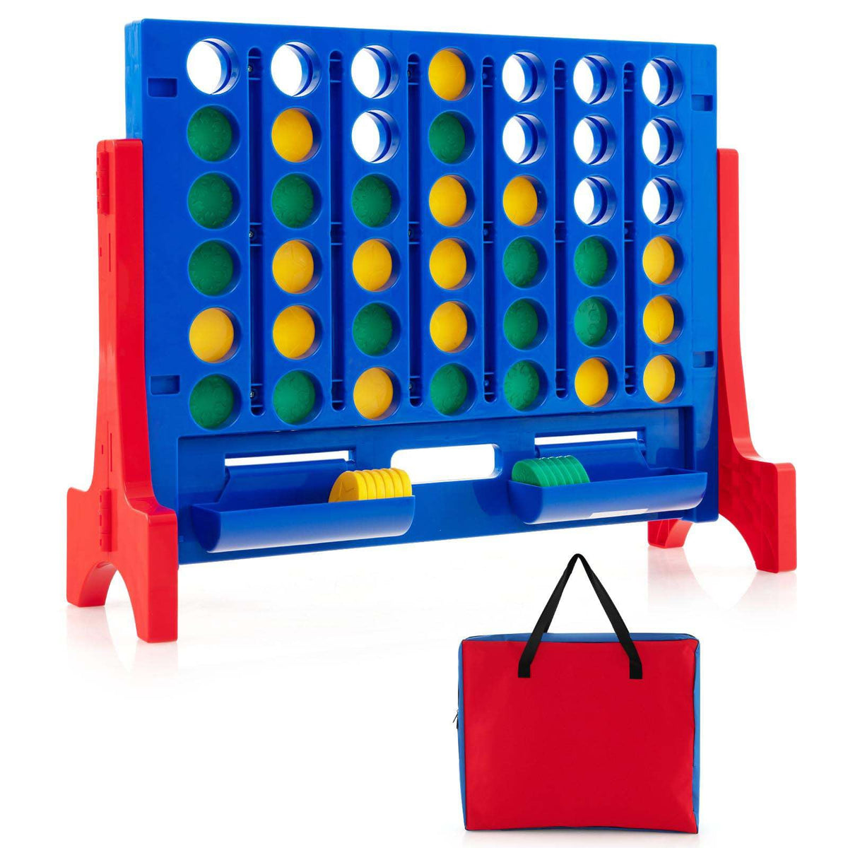 Jumbo 4-to-Score Connect Game Set w/Carrying Bag & 42 Chesses