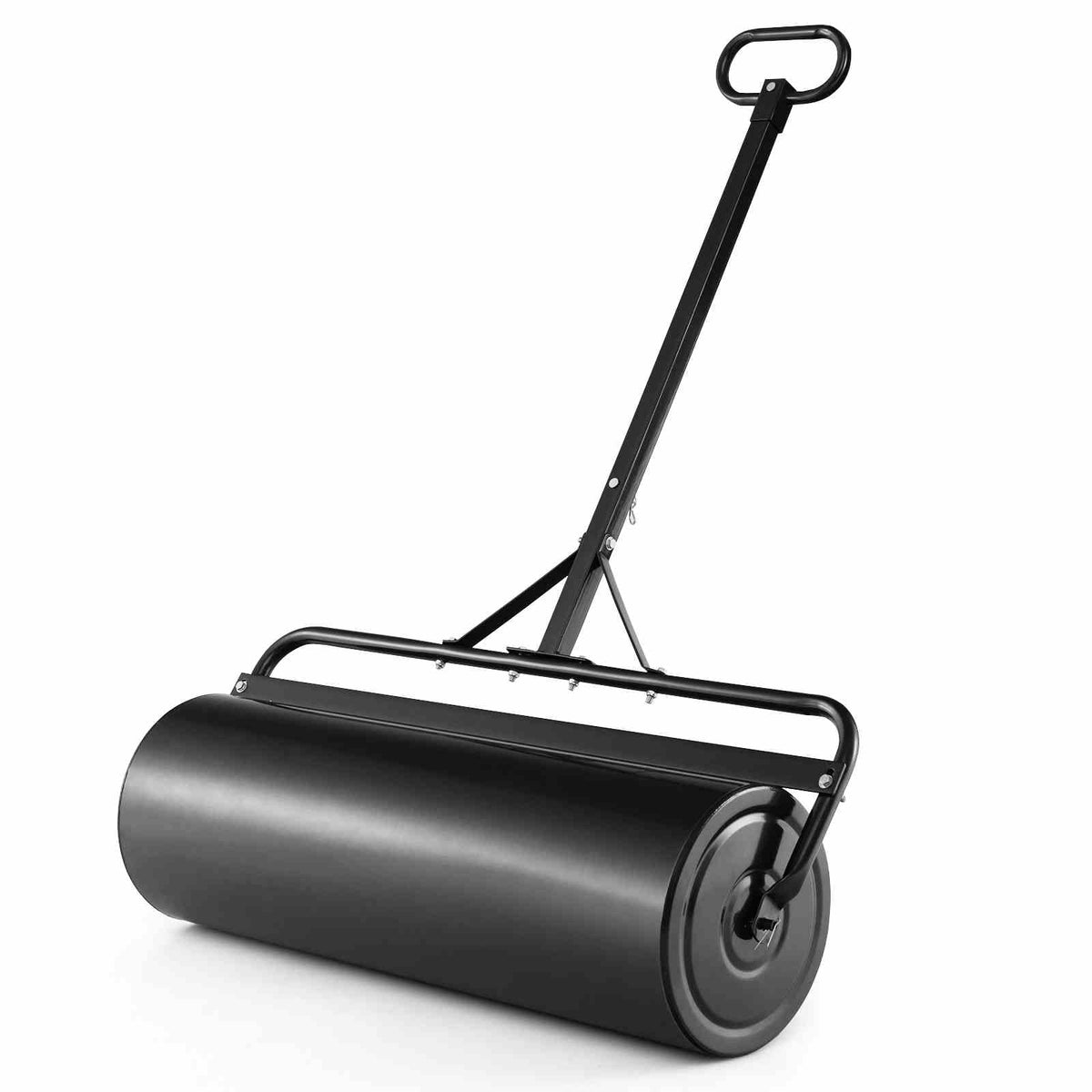 Metal Lawn Roller, Push/Tow-Behind Lawn Roller, 63L Water/Sand-Filled Sod Roller with Detachable Gripping Handle
