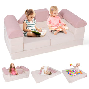 9-Piece Modular Kids Play Couch with Machine-washable Covers