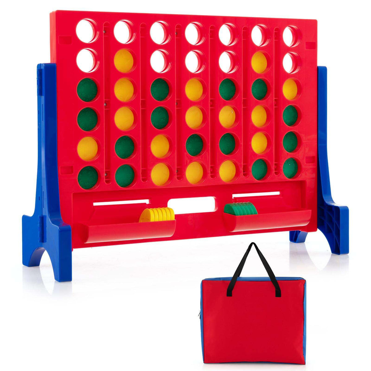 Jumbo 4-to-Score Connect Game Set w/Carrying Bag & 42 Chesses
