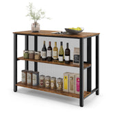 Giantex 91 cm Tall Bar Table with Storage 3-Tier Wine Bar Unit Table with Open Shelves