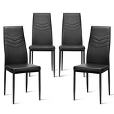 Giantex Set of 4 Dining Chairs, 4 PCS Armless Side Chairs, PVC Leather Seats with Upholstered Cushion