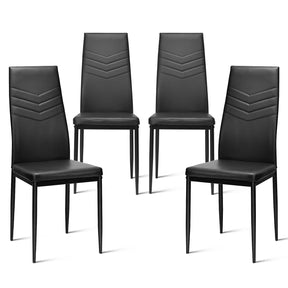 Giantex Set of 4 Dining Chairs, 4 PCS Armless Side Chairs, PVC Leather Seats with Upholstered Cushion
