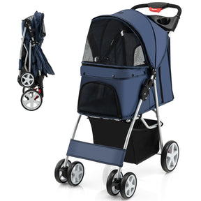 Giantex Folding Dog Stroller for Small Medium Dogs Cats Puppy