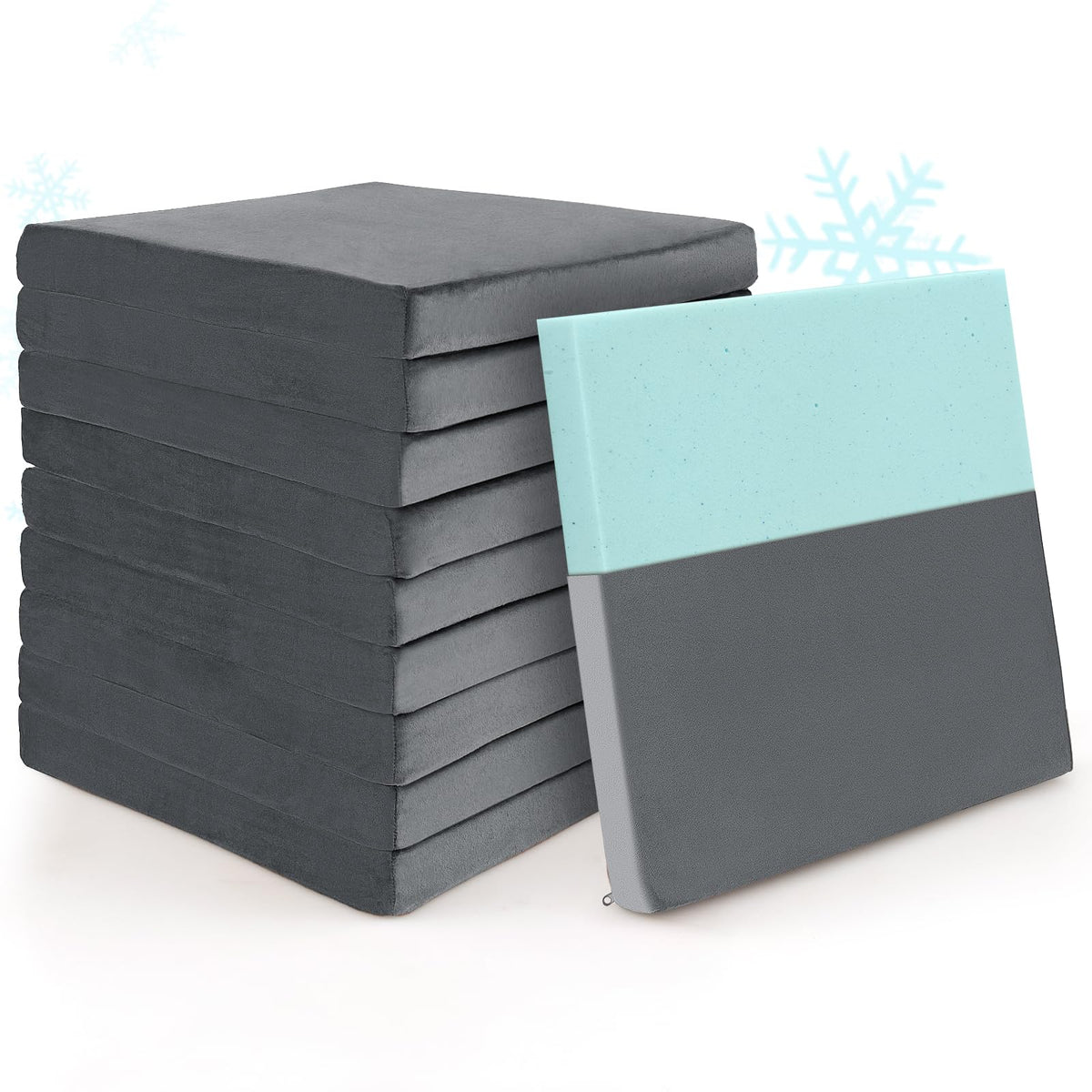 Giantex 10 Pack Seat Cushions Gel Memory Foam Infused Square Chair Pads