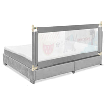 176CM Toddler Bedrail, 72.5-101.5 CM Extra Tall Bed Guardrail w/Anti-Collision Cotton & Side Pocket