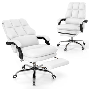 Ergonomic Office Chair PU Leather Computer Chair with Adjustable Swivel Seat