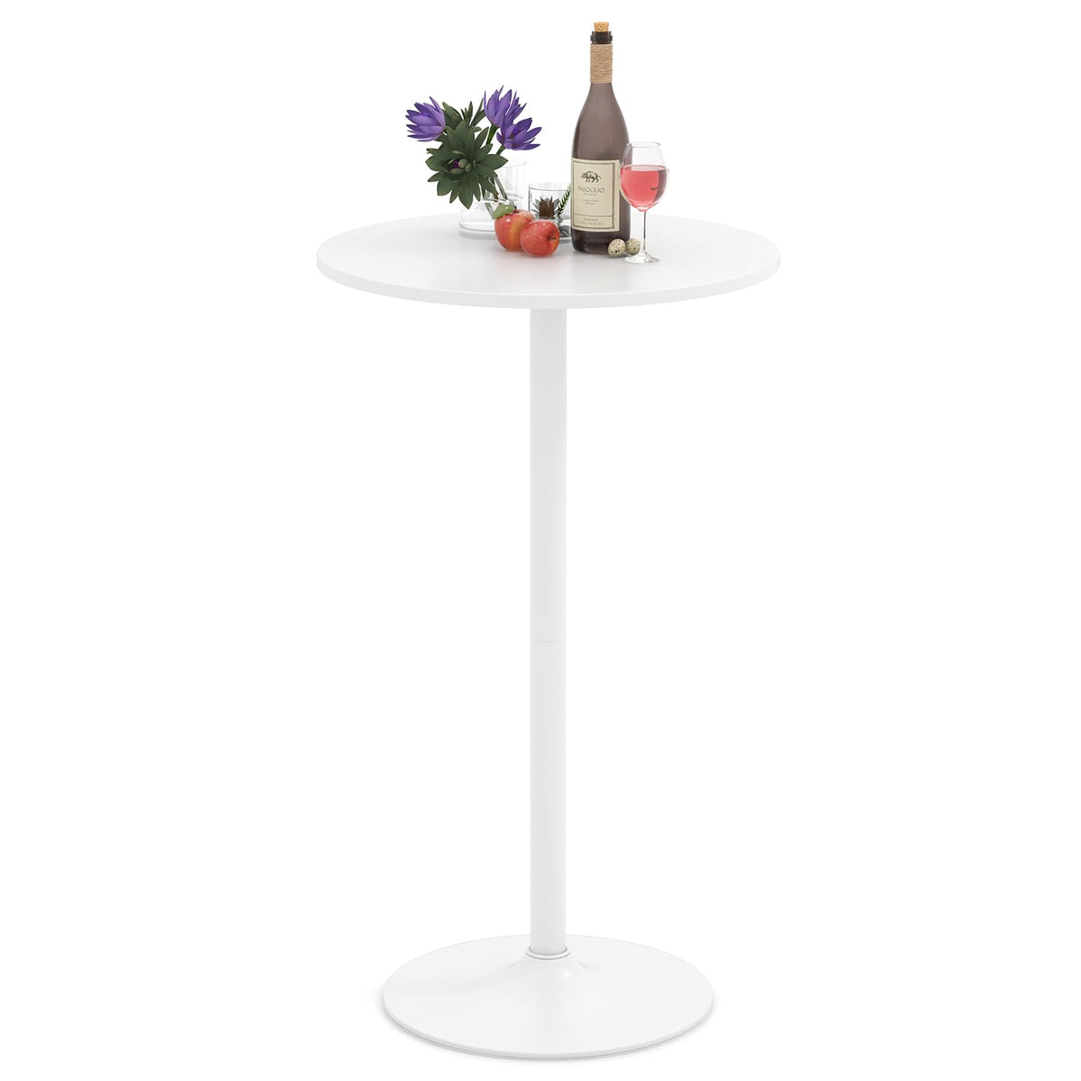 Giantex Round Bistro Table, 101.5 cm Bar Height Cocktail Table Converts into 56 cm Tall Coffee Table